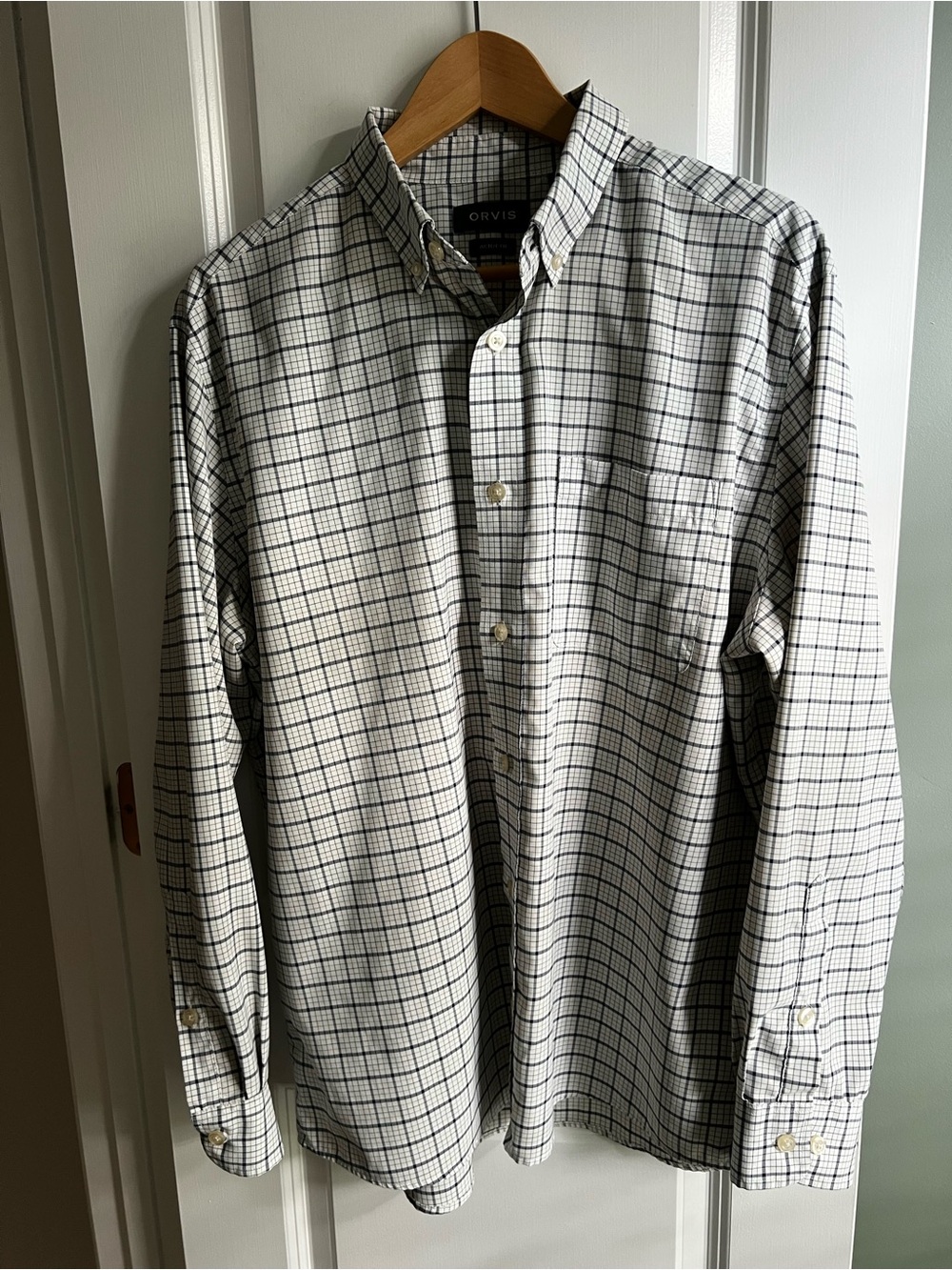 Orvis Excursion SeaWool Performance Shirt Men's Large Active Fit Plaid L/S